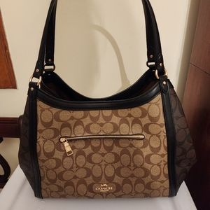 Coach Kristy Shoulder Bag In Blocked Signature Canvas, with original dust bag.